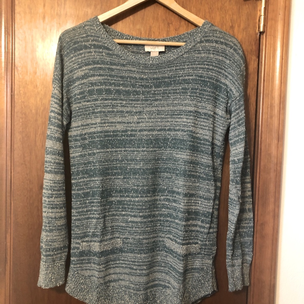 Loft blue striped sweater
